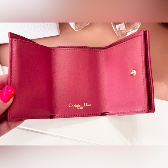 Pink Dior Compact Trifold Wallet - Picture 9 of 14